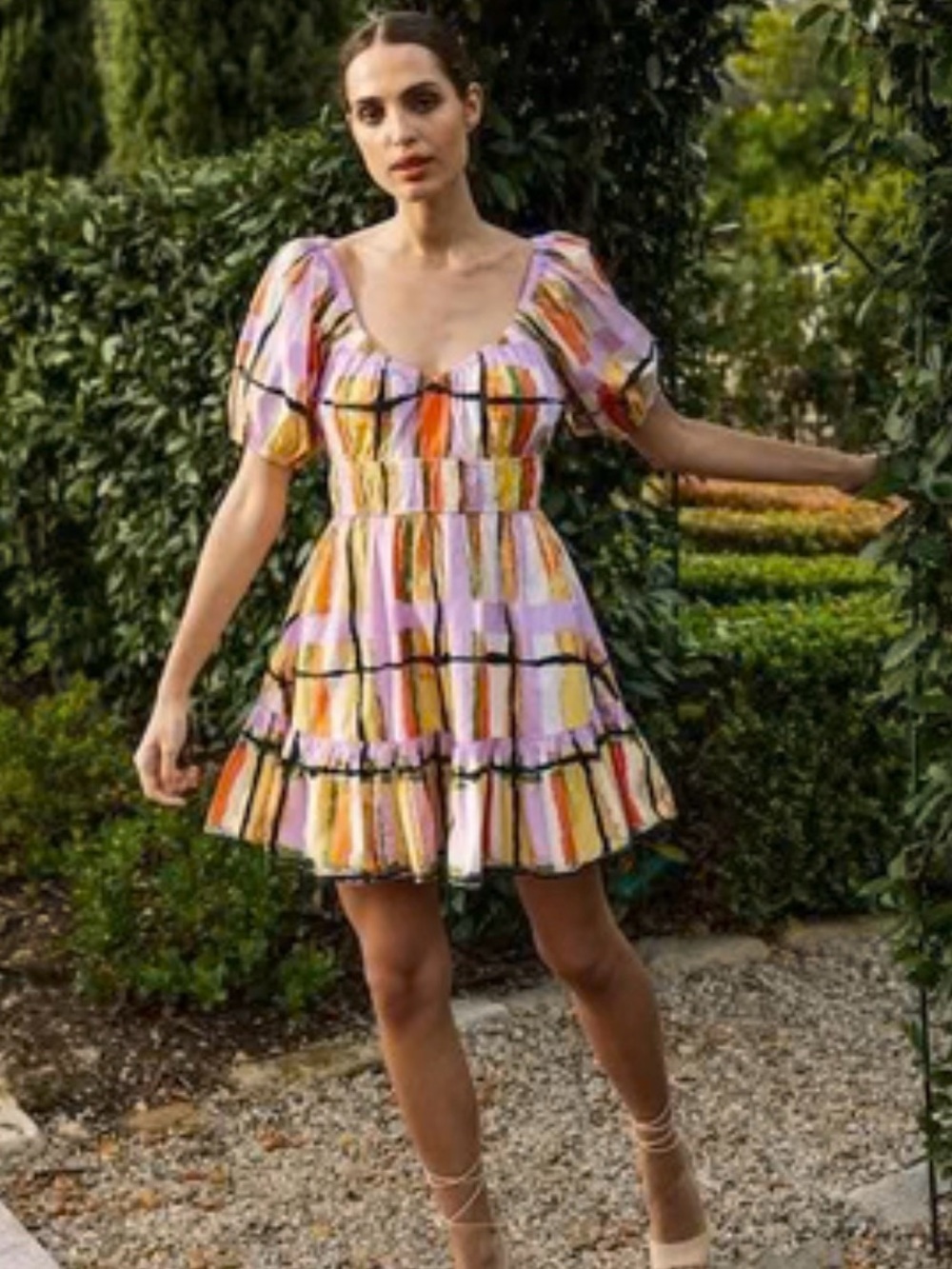 Cleobella Iona Puff Sleeve Mini Dress Size Medium - Picture 7 of 7